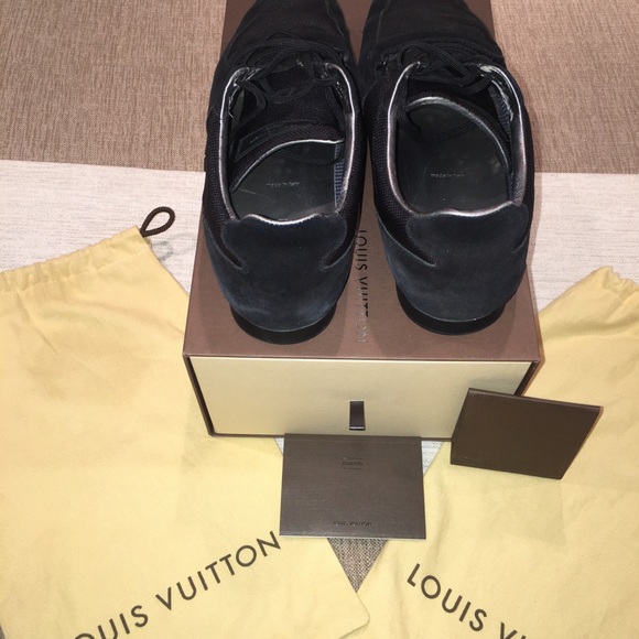 Louis Vuitton Black Suede-trimmed Mesh Initiales - Picture 2 of 9